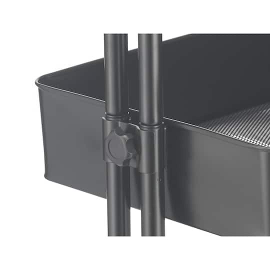 Black Lexington 4-Tier Rolling Cart by Simply Tidy™